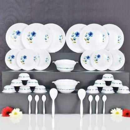 36 PCS EXCLUSIVE PLASTIC PRINTED ROUND DINNER SET