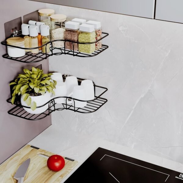 METAL MULTIPURPOSE KITCHEN BATHROOM SHELF RACK CORNER - Image 7