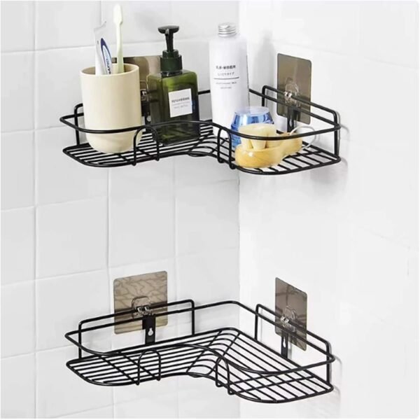 METAL MULTIPURPOSE KITCHEN BATHROOM SHELF RACK CORNER - Image 8