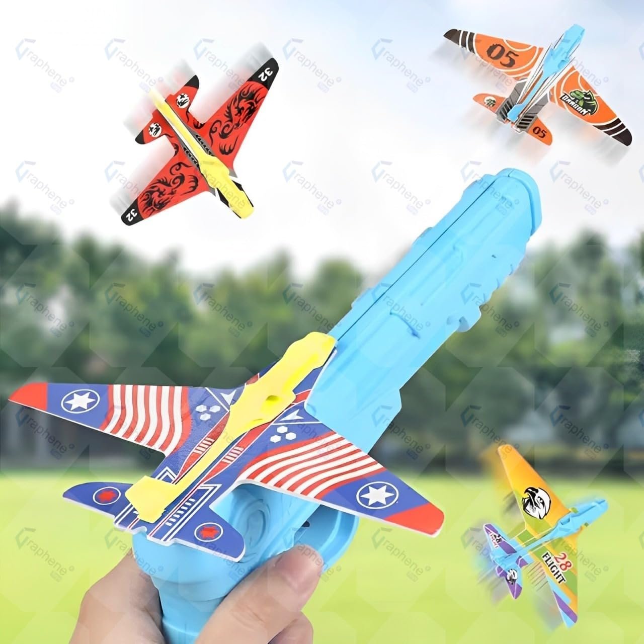 FLYING LAUNCHER GUN WITH FOAM PLANE