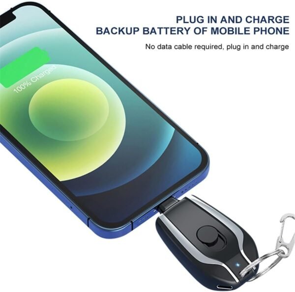 SMALL PORTABLE EMERGENCY KEY CHAIN POWER BANK (C TYPE PIN) - Image 7