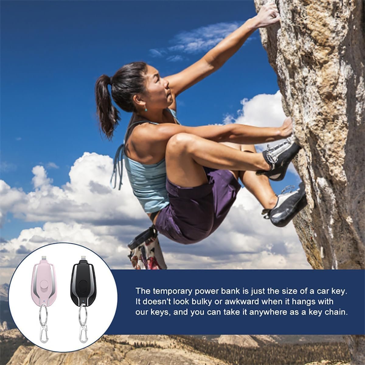 SMALL PORTABLE EMERGENCY KEY CHAIN POWER BANK (C TYPE PIN) - Image 8