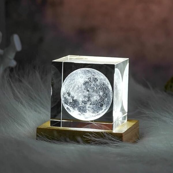 3D MOON CRYSTAL CUBE WITH LED