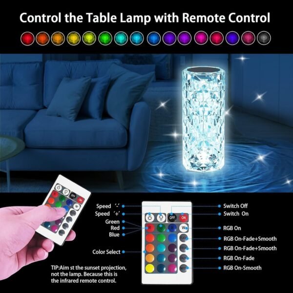 WIRELESS CRYSTAL LAMP WITH REMOTE - Image 4