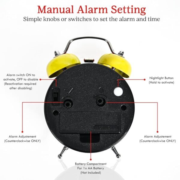 ALARM CLOCK WITH NIGHT LIGHT (MIX SHAPE) - Image 2