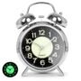 SILVER TWIN BELL ALARM CLOCK