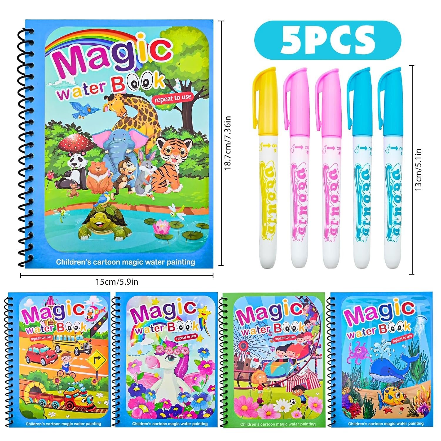 COLORING WATER DRAWING BOOKS WITH BRUSH PEN - Image 8