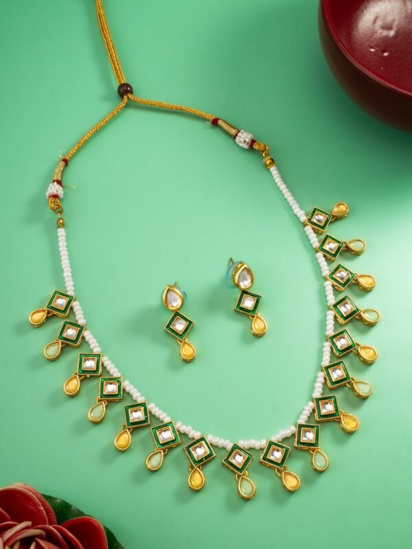 Morison Radiant Gold Necklace and Earrings Set  Perfect for Every Occasion