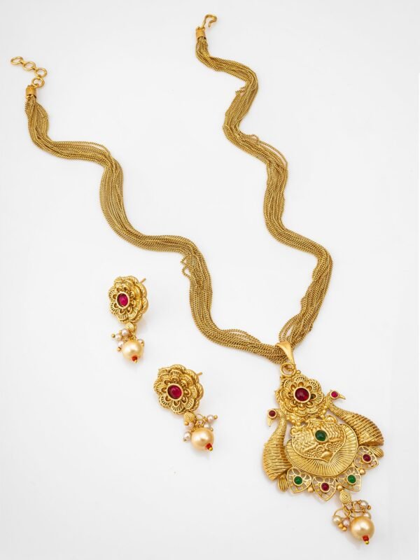 Morison Classic Gold Necklace Set with Earrings  A Timeless Statement - Image 2