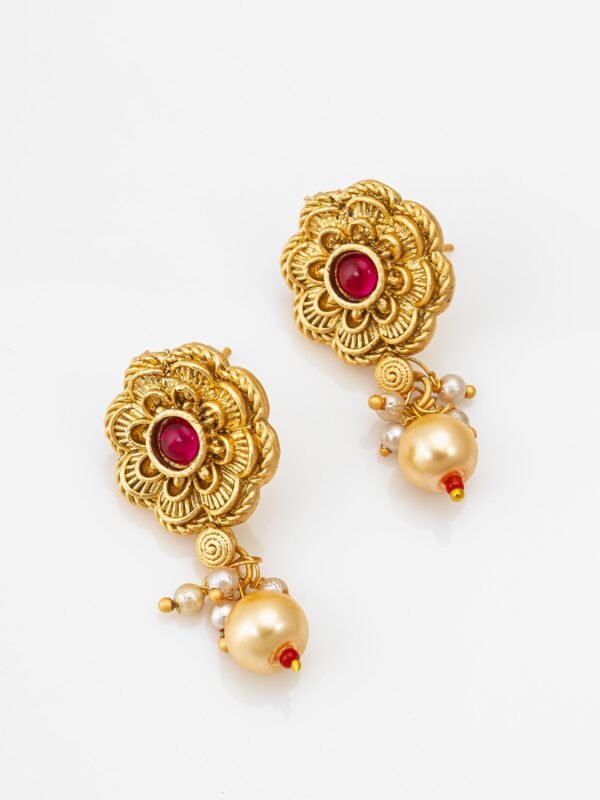 Morison Classic Gold Necklace Set with Earrings  A Timeless Statement - Image 3