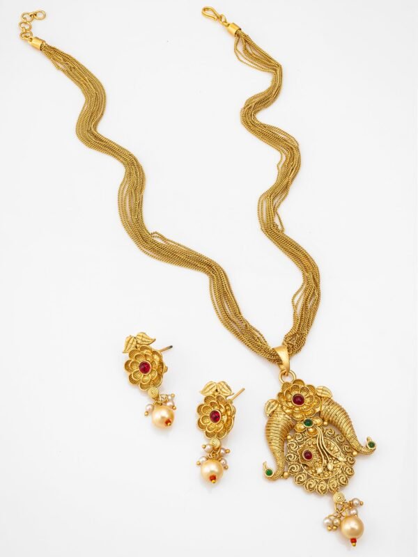Morison Radiant Gold Necklace and Earrings  Elegance for Every Moment - Image 2
