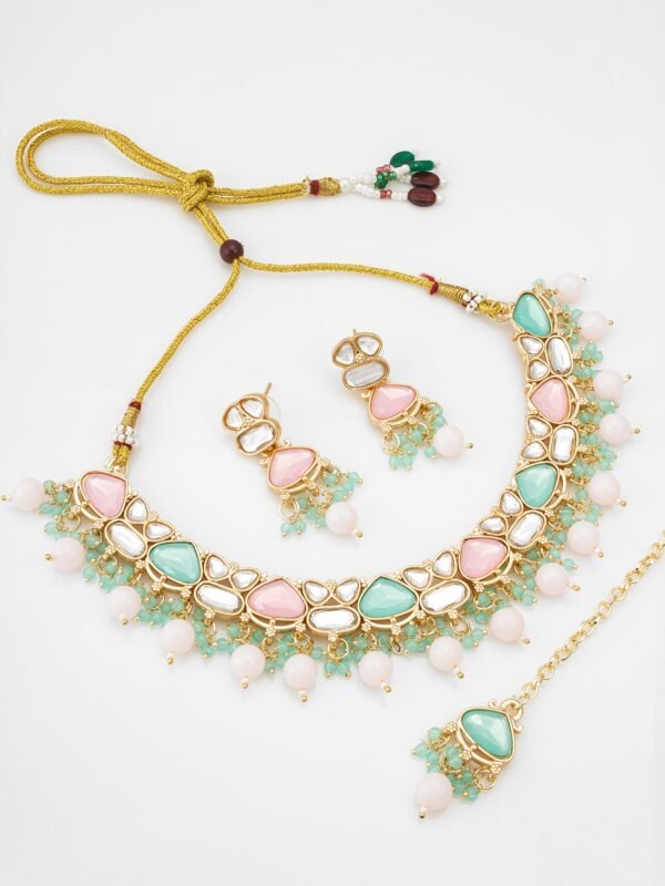 Morison Golden Bloom Necklace Set  A Stunning Blend of Art and Elegance - Image 2