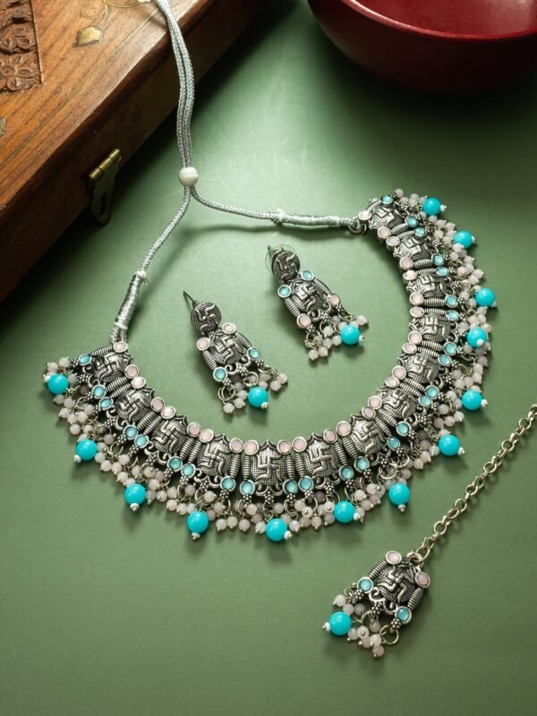 Morison Golden Aura Necklace Set with Earrings  A Statement of Perfection
