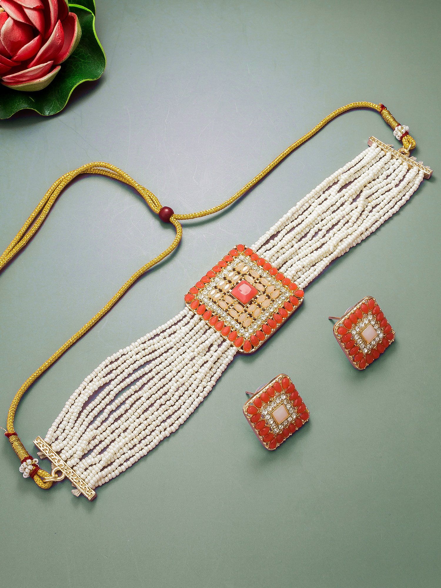 Morison Majestic Gold Necklace Set  A Symbol of Luxury and Elegance
