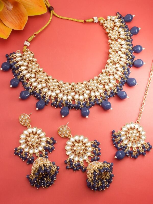 Morison Golden Serenity Necklace Set  Pure Elegance for Every Occasion