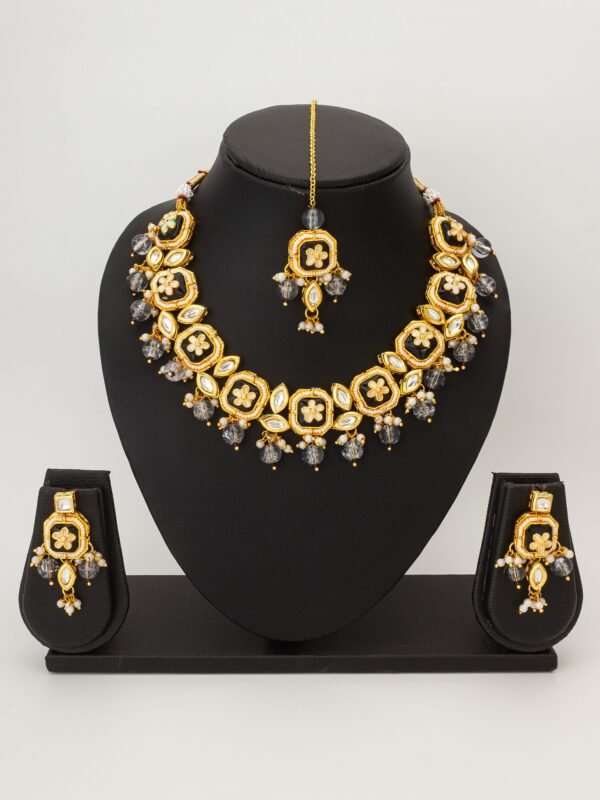 Morison Golden Blossom Necklace Set  The Perfect Blend of Nature and Elegance - Image 3