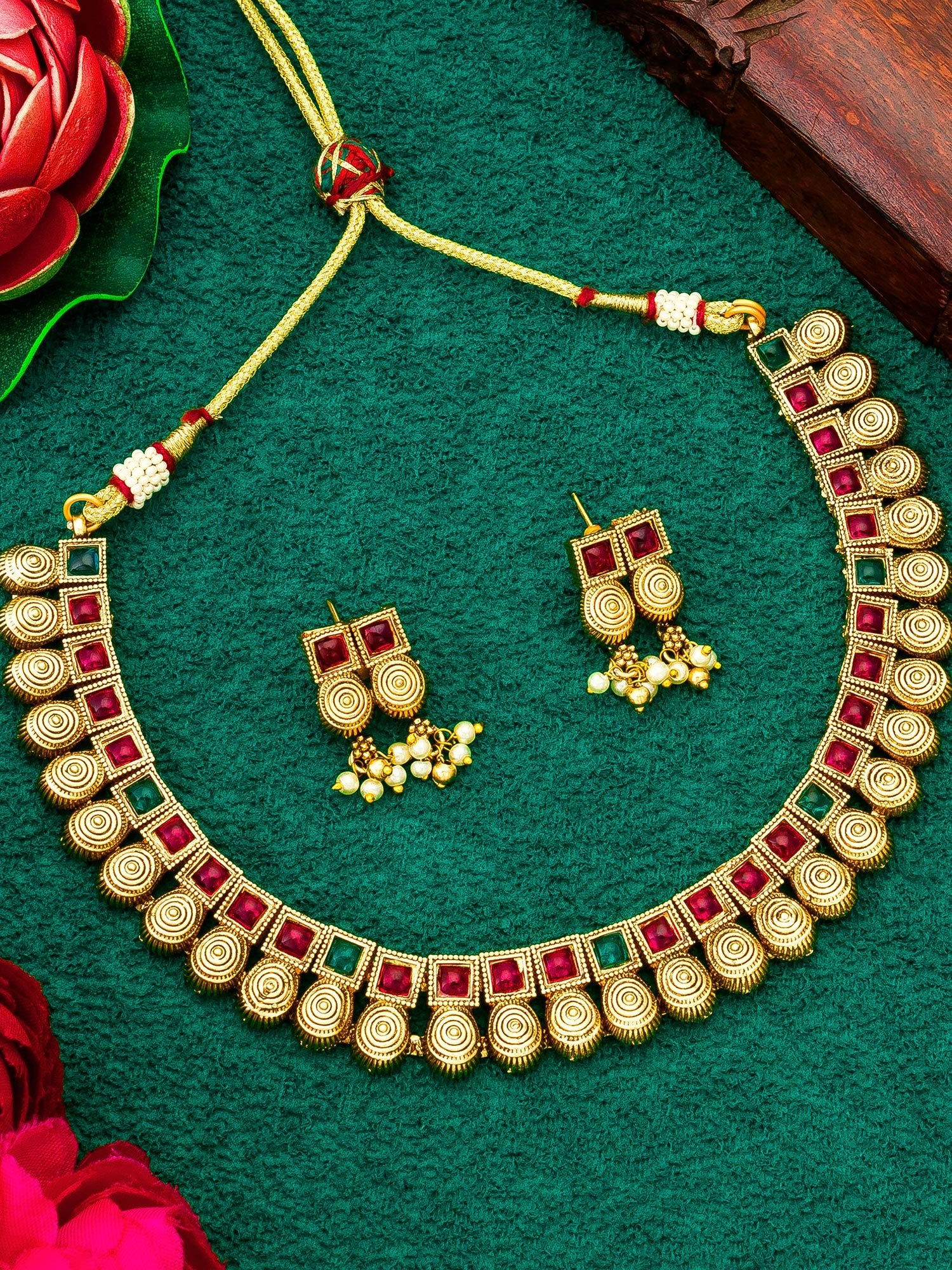 Morison Golden Essence Necklace Set  Subtle Elegance for Every Occasion