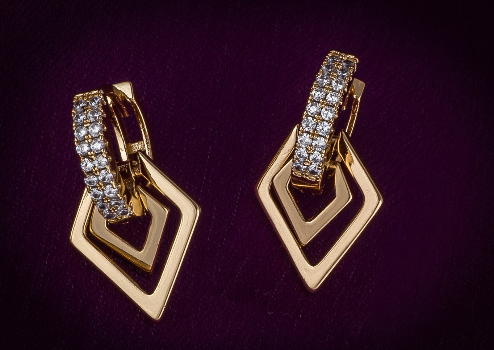 Morison Golden Cluster Earrings  Radiant Shine in Every Detail