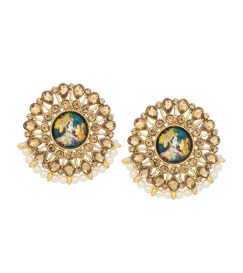 Morison Golden Petal Earrings  Natureâ€™s Elegance in Every Detail