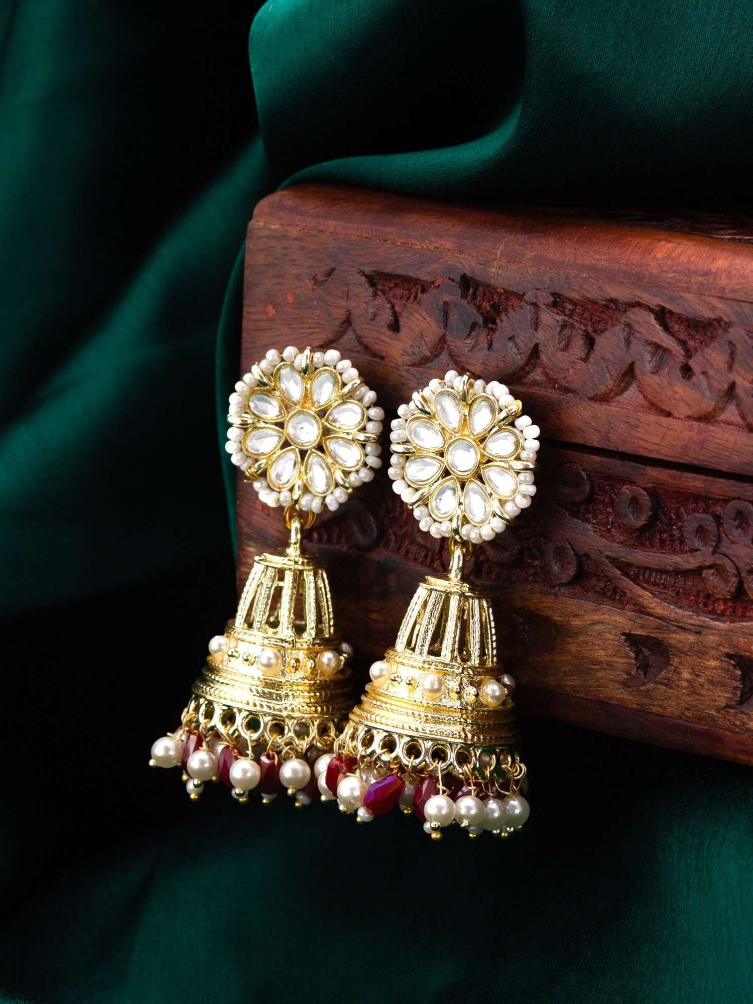 Morison Golden Cluster Earrings  A Radiant Array of Elegance