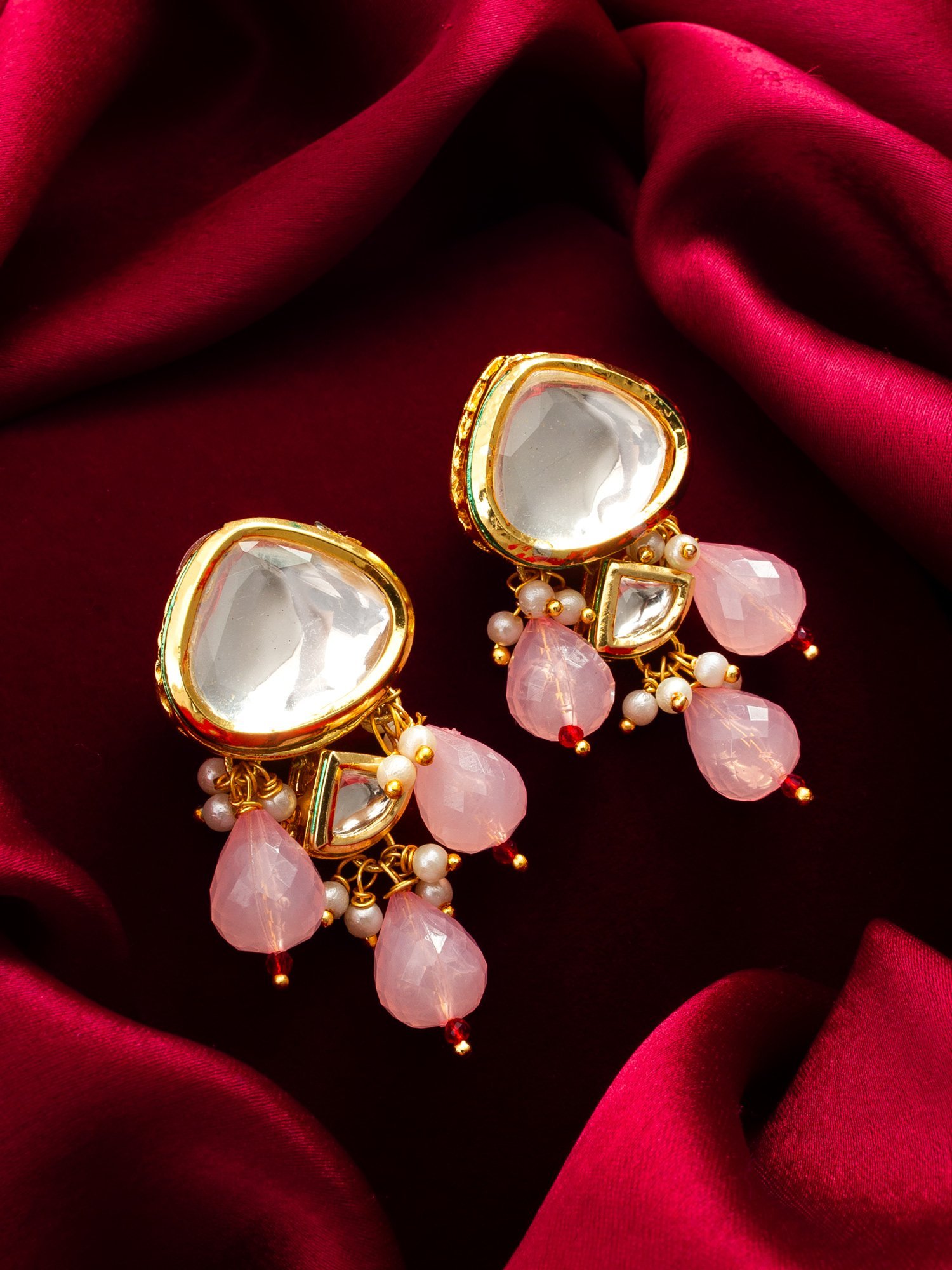 Morison Golden Studded Hoops  Effortless Glamour