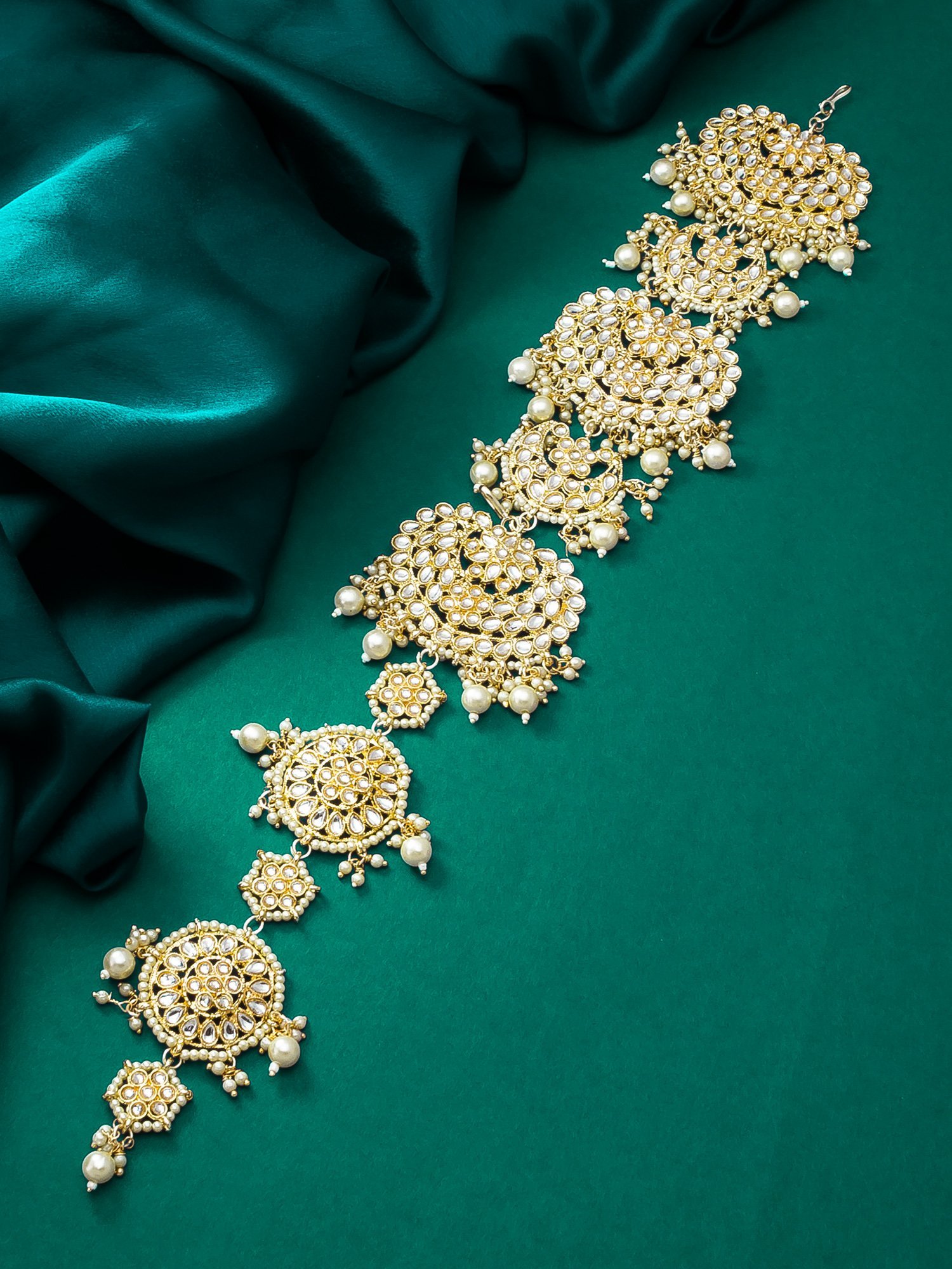 Morison Vibrant Green Kundan Jhumka Earrings  A Symbol of Grace and Beauty