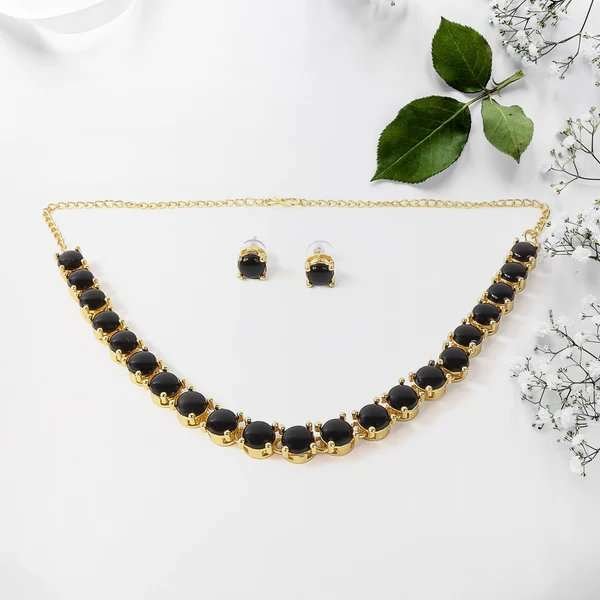 American Diamond Elegant Gold Plated Necklace Set – Stunning Jewelry for Women, Ideal for Parties & Celebrations