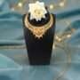 Gold Plated Necklace Set for Women – Sophisticated Indian Jewelry Set for Weddings, Parties & Special Occasions – Elegant Gold Tone Statement Necklace with Earrings