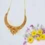 Gold Plated Necklace Set for Women – Classic Indian Jewelry for Weddings, Parties & Daily Wear – Elegant Gold Tone Necklace with Earrings